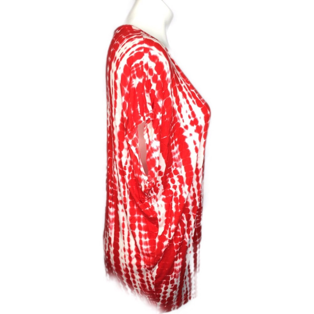 Michael Kors red white tie dye tee shirt top Large - Picture 2 of 6
